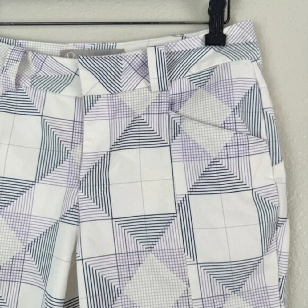 Sunice purple white golf bermuda athletic shorts 4